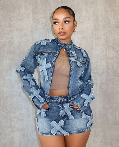 Cross Denim Set