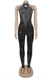 Black Stoned Jumpsuit