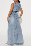 Denim Maxi Set