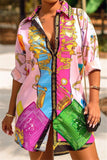 Designer Print Shirt Dress