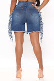 High Waist Fringe Shorts