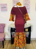 Kente Accented Print Dress