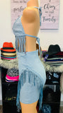 Denim Fringe Set