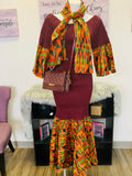 Kente Accented Print Dress