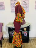 Kente Accented Print Dress